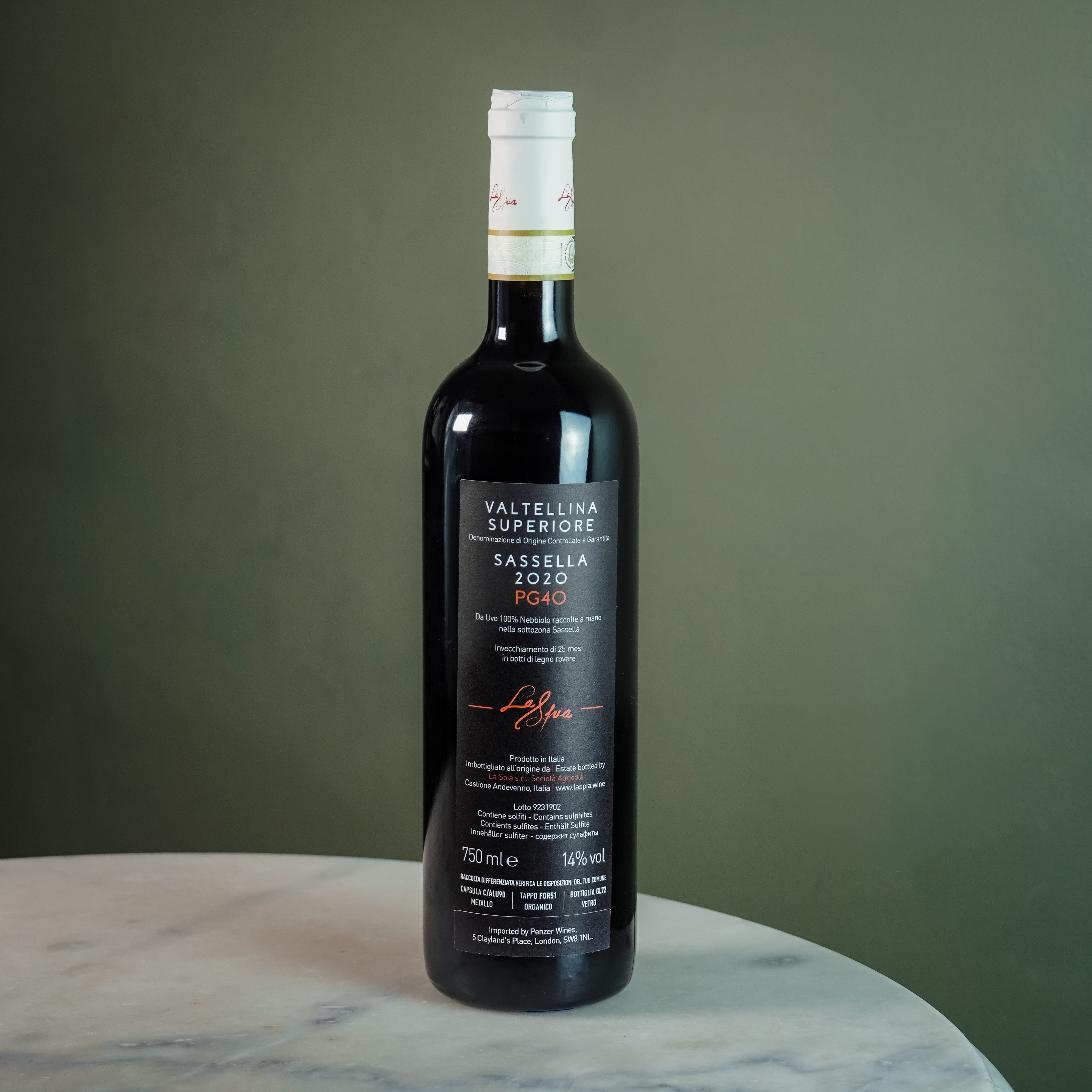 La Spia, Valtellina Superiore Sassella 'PG40', 2020