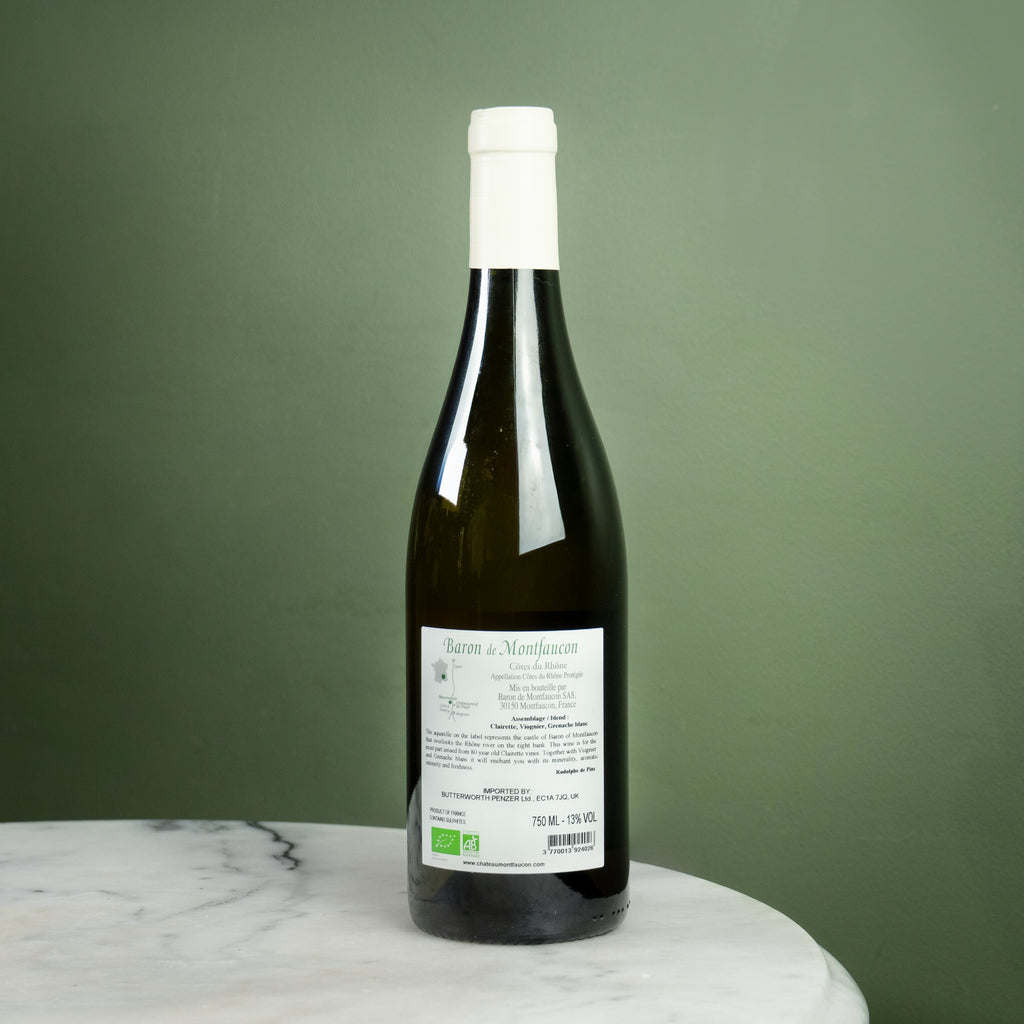 Château de Montfaucon, 'Baron de Montfaucon' Côtes du Rhône Blanc, 2023